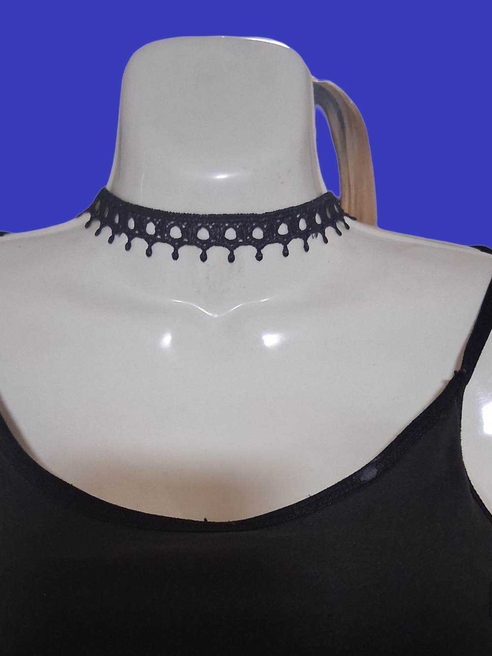 Black Lace Crochet Choker Necklace - Unbranded